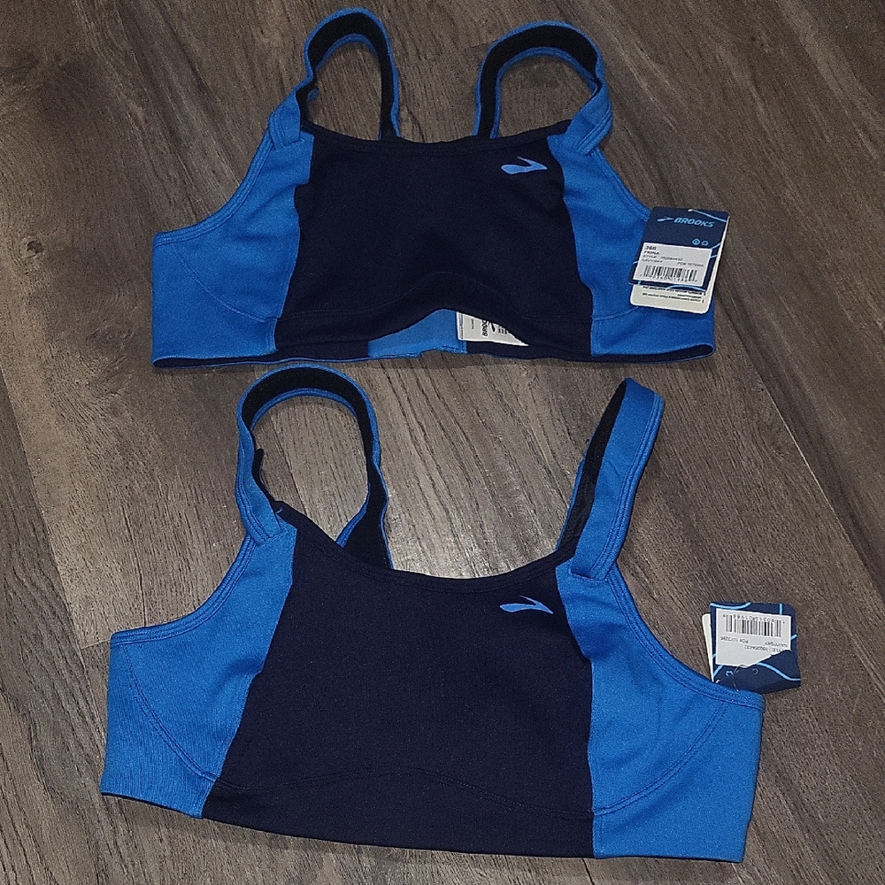 Brooks Navy and Bright Blue Sports Bra Sz 36b